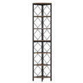 Lantine Industrial 7-Tier Corner Bookshelf, 78.7 Extra Tall Slim Bookcase, Wood Corner Shelf Stand Storage Rack for Home Office