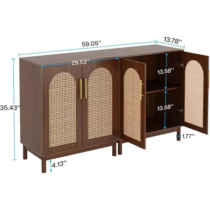 Tribesigns 59 Mobile credenza a buffet, mobile contenitore con ante per sala da pranzo