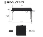 Tavolo pieghevole portatile da 120 cm, in HDPE, per interni ed esterni, gambe in acciaio verniciato a polvere, 6 posti, nero