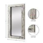 Specchio Dovelina Vintage a tutta lunghezza temperato con cornice in legno massello intagliato e ganci posteriori