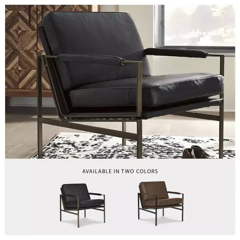 Signature Design by Ashley Puckman - Poltrona accent moderna, nera