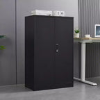 42 Metal Storage Cabinet with Locking Doors,Folding Filing Storage Cabinet with Adjustable Shelf,Lockable Storage Cabinet for Office Garage