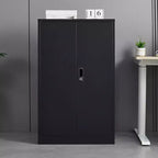 Armadietto metallico da 42" con ante a serratura, armadietto pieghevole per archiviazione con ripiano regolabile, armadietto con serratura per ufficio e garage