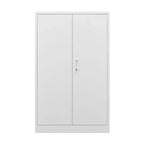 Armadietto metallico da 42" con ante a serratura, armadietto pieghevole per archiviazione con ripiano regolabile, armadietto con serratura per ufficio e garage