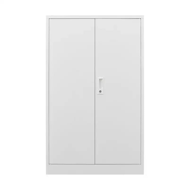 Armadietto metallico da 42" con ante a serratura, armadietto pieghevole per archiviazione con ripiano regolabile, armadietto con serratura per ufficio e garage