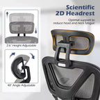 Sedia da ufficio in rete Costway Sedia direzionale con schienale inclinabile da 90-120° Supporto lombare
