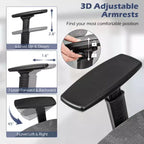 Sedia da ufficio in rete Costway Sedia direzionale con schienale inclinabile da 90-120° Supporto lombare