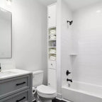 Basicwise 72 Mobile sottile, alto e salvaspazio multiuso in lino bianco - Ideale come organizer per bagno, armadietto per carta igienica e mobile da cucina