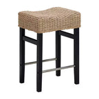 Nathan James Harvey Rattan Counter Height Barstool with Woven Seagrass Brushed