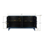 Mobile buffet da 150 cm con 4 ante, Credenza grande con ripiani regolabili, Tavolo console in legno, Mobile TV per ingresso e corridoio