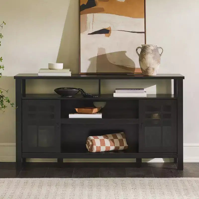 Credenza a 2 ante con finestre Saracina Home da 58 pollici