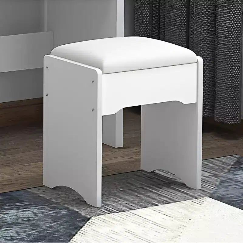 Toeletta 34,8W con 4 cassetti e sedia, specchiera con luce LED a 3 colori per il trucco, bianca 4W - ModernLuxe