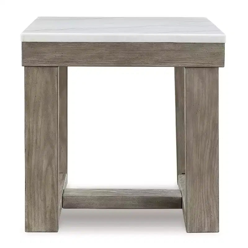 Signature Design by Ashley Loyaska Tavolino casual con piano in marmo bianco, Marrone chiaro e marmo bianco