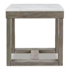 Signature Design by Ashley Loyaska Tavolino casual con piano in marmo bianco, Marrone chiaro e marmo bianco
