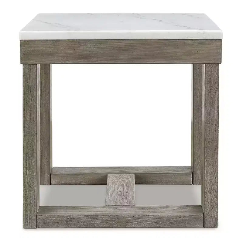 Signature Design by Ashley Loyaska Tavolino casual con piano in marmo bianco, Marrone chiaro e marmo bianco