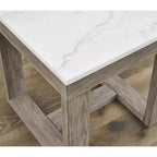 Signature Design by Ashley Loyaska Tavolino casual con piano in marmo bianco, Marrone chiaro e marmo bianco