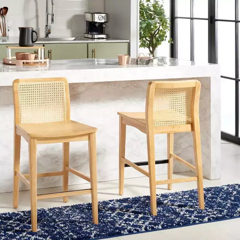 Sgabello da bancone in rattan Benicio (set da 2) - BST1506 - Safavieh