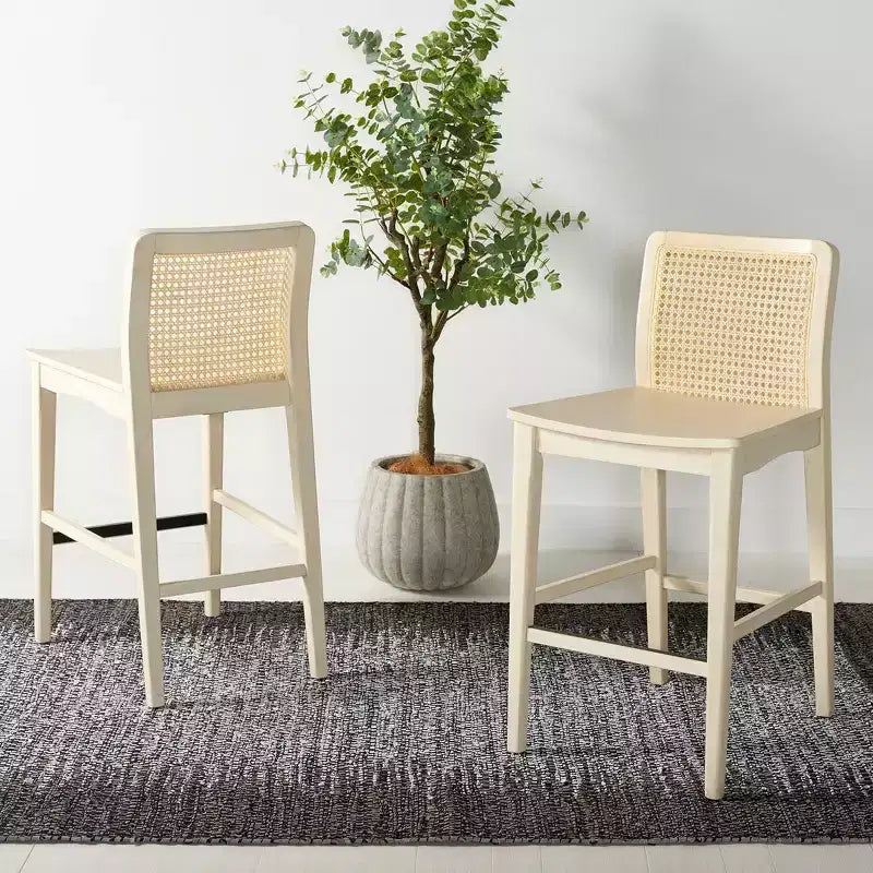 Sgabello da bancone in rattan Benicio (set da 2) - BST1506 - Safavieh