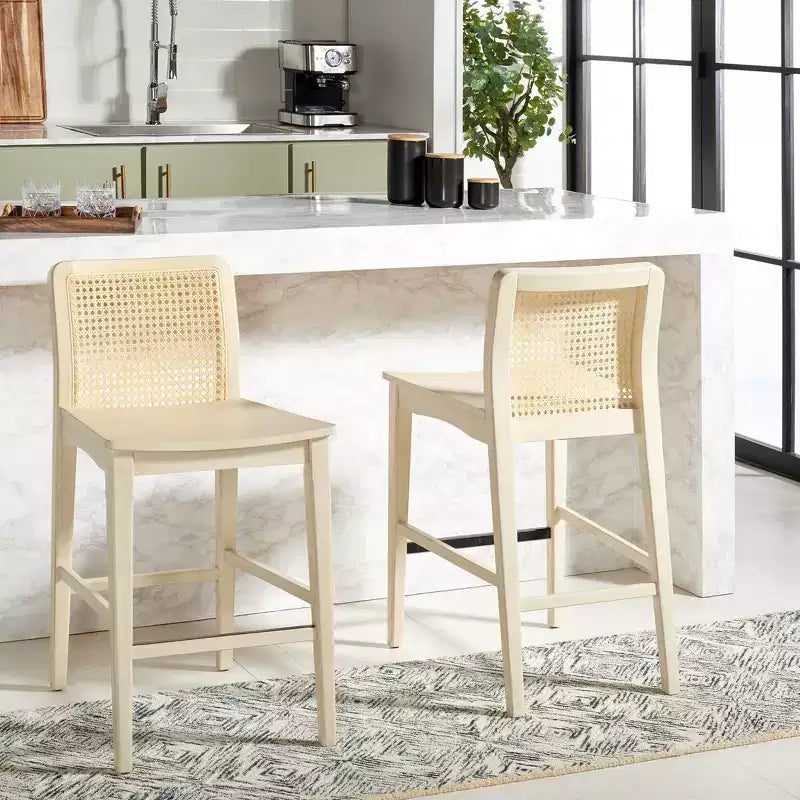 Sgabello da bancone in rattan Benicio (set da 2) - BST1506 - Safavieh