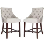 Sgabello da bancone Eleni Tufted Wing Back (set di 2) - BST6305 - Safavieh