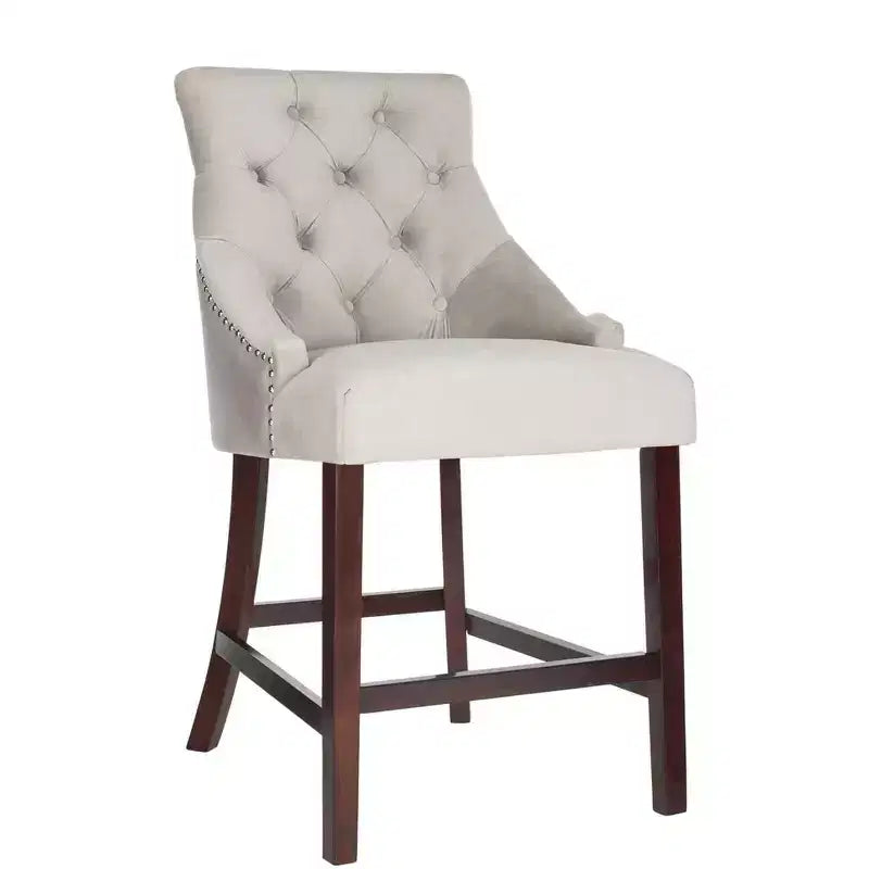 Sgabello da bancone Eleni Tufted Wing Back (set di 2) - BST6305 - Safavieh