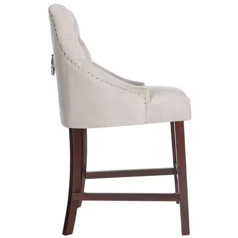 Sgabello da bancone Eleni Tufted Wing Back (set di 2) - BST6305 - Safavieh