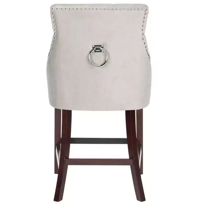 Sgabello da bancone Eleni Tufted Wing Back (set di 2) - BST6305 - Safavieh