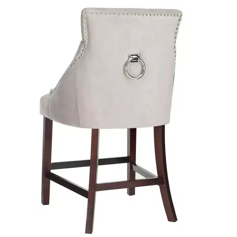 Sgabello da bancone Eleni Tufted Wing Back (set di 2) - BST6305 - Safavieh