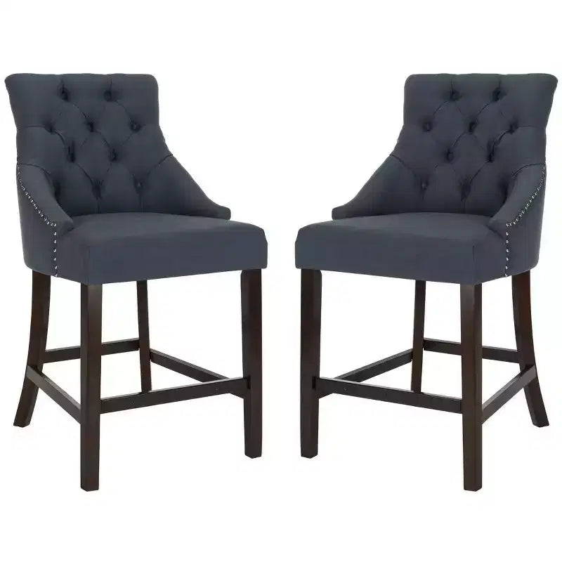 Sgabello da bancone Eleni Tufted Wing Back (set di 2) - BST6305 - Safavieh