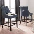 Sgabello da bancone Eleni Tufted Wing Back (set di 2) - BST6305 - Safavieh