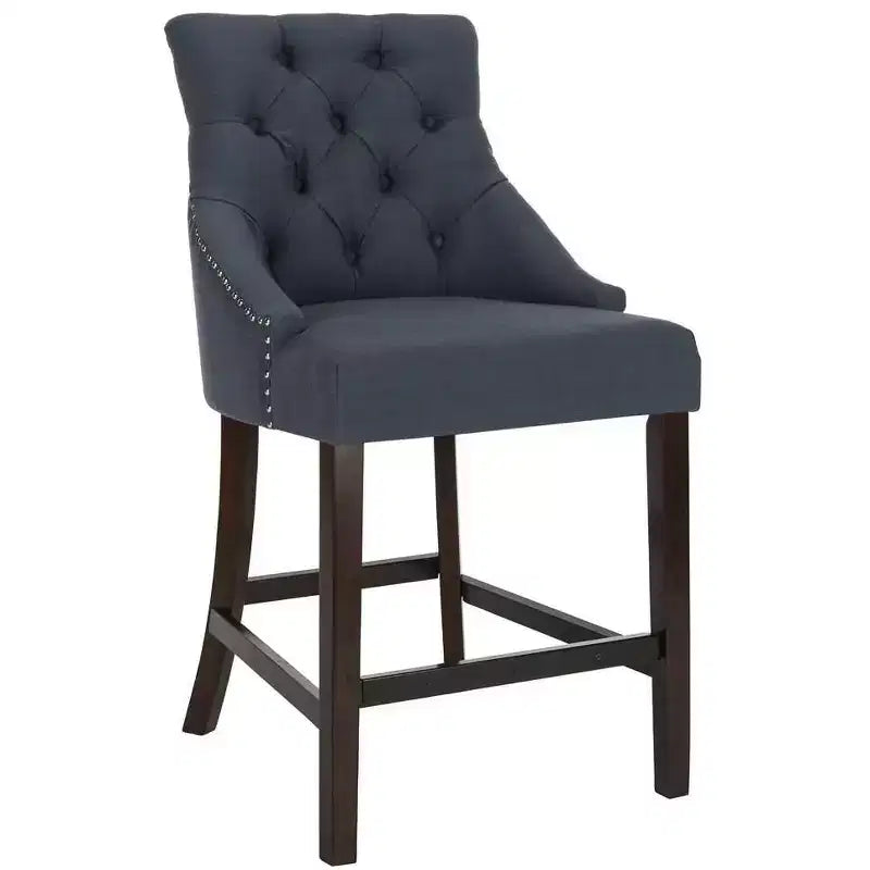 Sgabello da bancone Eleni Tufted Wing Back (set di 2) - BST6305 - Safavieh