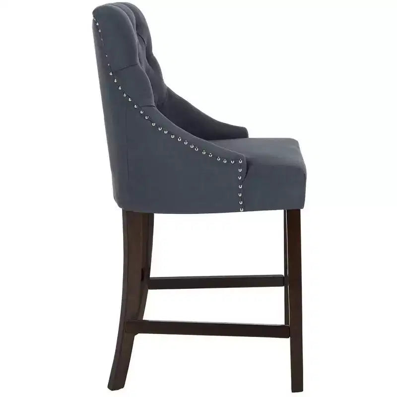 Sgabello da bancone Eleni Tufted Wing Back (set di 2) - BST6305 - Safavieh