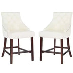 Sgabello da bancone Eleni Tufted Wing Back (set di 2) - BST6305 - Safavieh