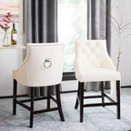 Sgabello da bancone Eleni Tufted Wing Back (set di 2) - BST6305 - Safavieh