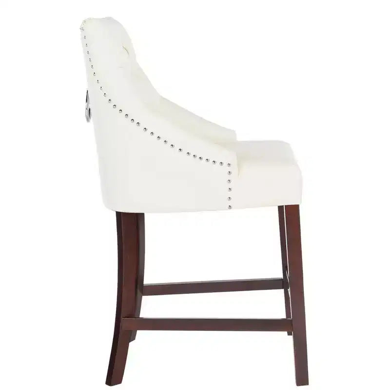 Sgabello da bancone Eleni Tufted Wing Back (set di 2) - BST6305 - Safavieh