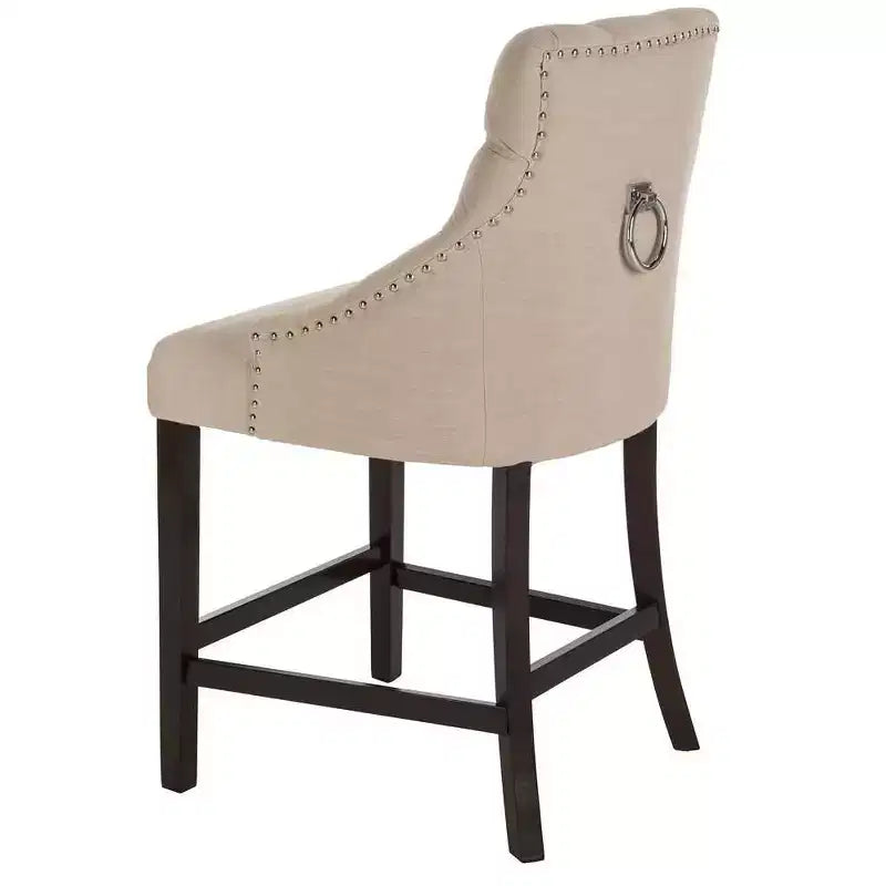 Sgabello da bancone Eleni Tufted Wing Back (set di 2) - BST6305 - Safavieh