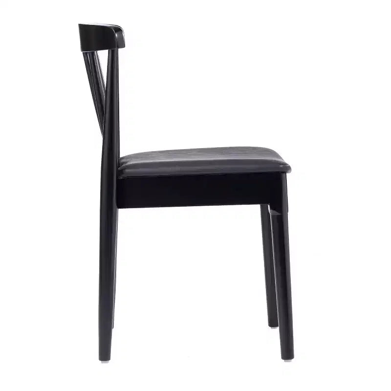 Flash Furniture Chester, set di 2 sedie da pranzo commerciali in legno massiccio con schienale a doghe e sedili in vinile