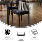 Flash Furniture Chester, set di 2 sedie da pranzo commerciali in legno massiccio con schienale a doghe e sedili in vinile