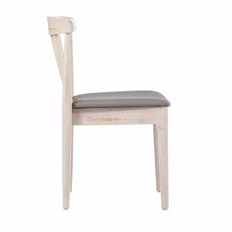 Flash Furniture Chester, set di 2 sedie da pranzo commerciali in legno massiccio con schienale a doghe e sedili in vinile