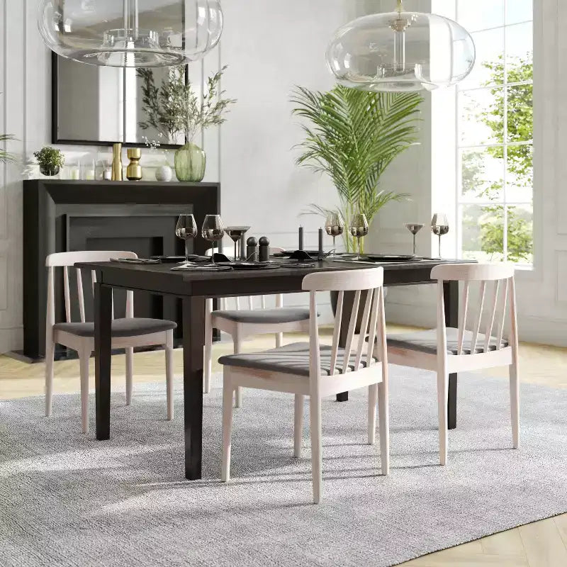 Flash Furniture Chester, set di 2 sedie da pranzo commerciali in legno massiccio con schienale a doghe e sedili in vinile