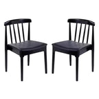 Flash Furniture Chester, set di 2 sedie da pranzo commerciali in legno massiccio con schienale a doghe e sedili in vinile