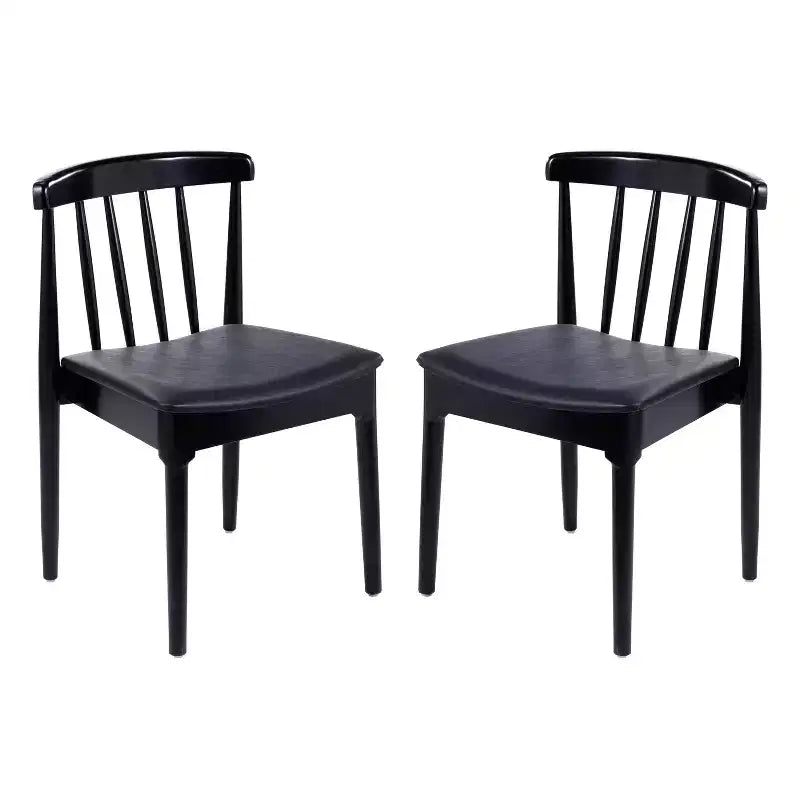 Flash Furniture Chester, set di 2 sedie da pranzo commerciali in legno massiccio con schienale a doghe e sedili in vinile