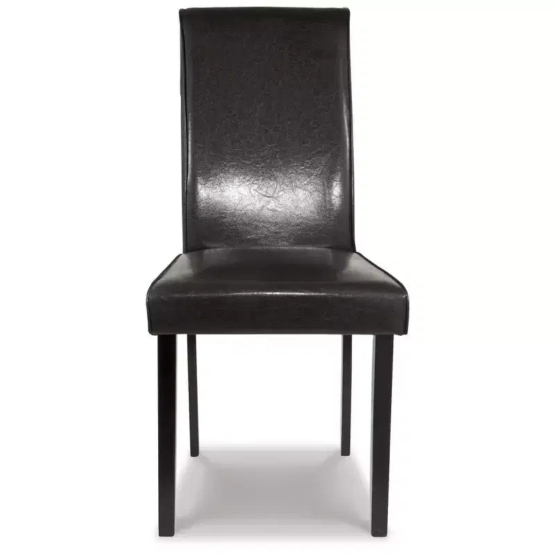 Signature Design by Ashley Kimonte - Sedie da pranzo moderne senza braccioli, rivestite in similpelle, set da 2, marrone scuro