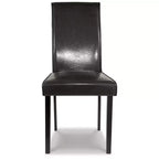Signature Design by Ashley Kimonte - Sedie da pranzo moderne senza braccioli, rivestite in similpelle, set da 2, marrone scuro