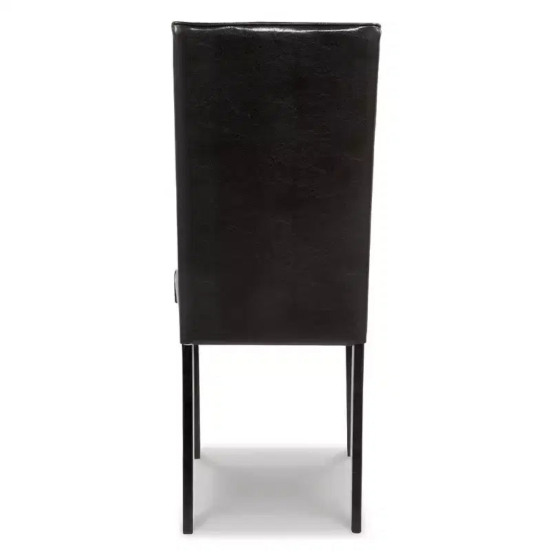 Signature Design by Ashley Kimonte - Sedie da pranzo moderne senza braccioli, rivestite in similpelle, set da 2, marrone scuro