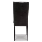 Signature Design by Ashley Kimonte - Sedie da pranzo moderne senza braccioli, rivestite in similpelle, set da 2, marrone scuro