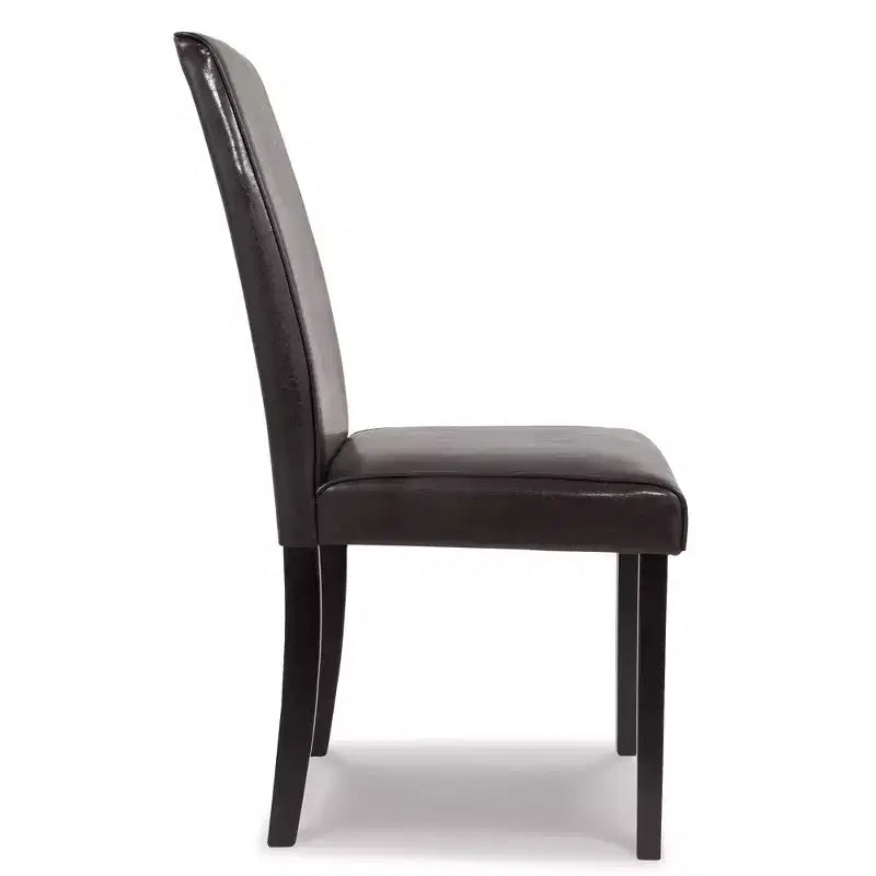 Signature Design by Ashley Kimonte - Sedie da pranzo moderne senza braccioli, rivestite in similpelle, set da 2, marrone scuro