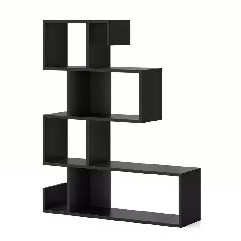Costway 1/2 PEZZI Scaffale S-Shape a 5 Livelli con Cubi Aperti, Kit Antiribaltamento, Libreria Autoportante