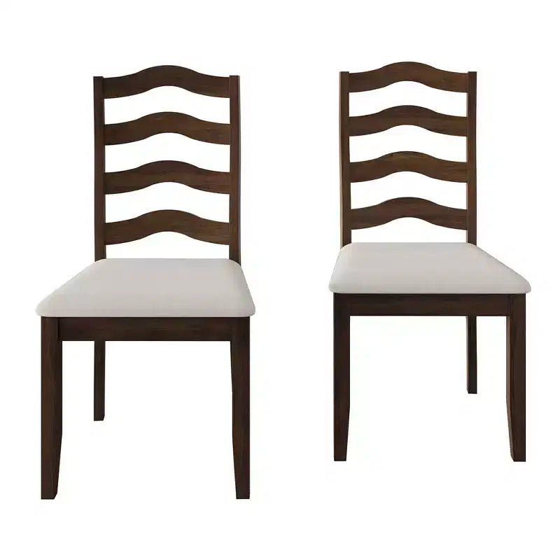 Sedia da pranzo in legno ChaletPosh con rivestimento grigio caldo (set da 2)