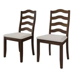 Sedia da pranzo in legno ChaletPosh con rivestimento grigio caldo (set da 2)